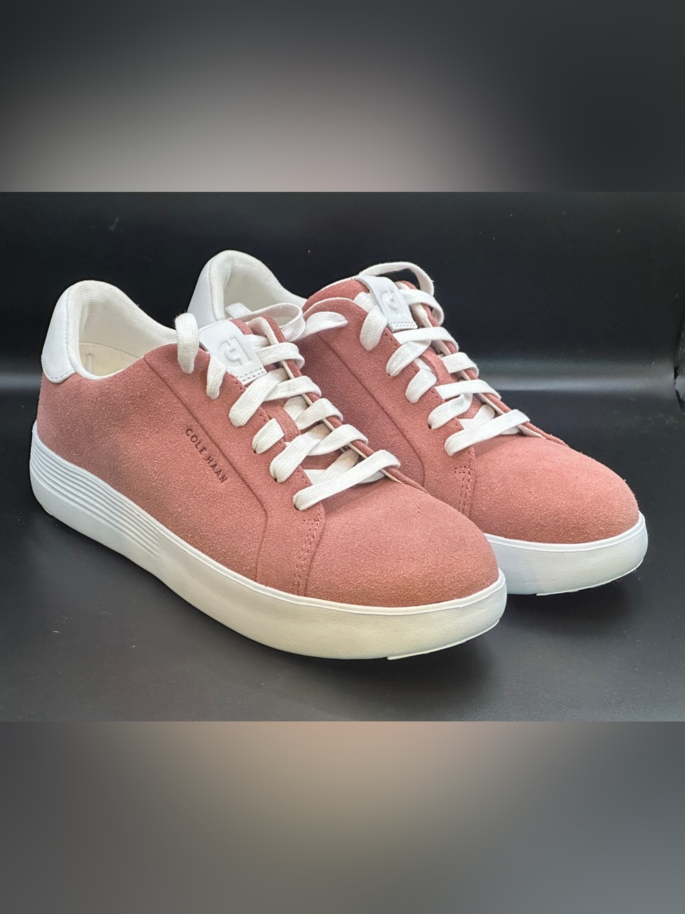 Cole Haan Pink Suede Lace-Up Sneakers 7.5B Like New